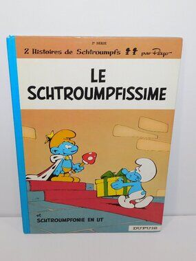 Schtroumpfs Smurfs Vintage 80s French Hardcover Book by Peyo